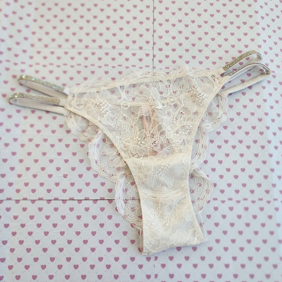Victoria's Secret Other - Victoria Secret Shine Chain Strap Lace Brazilian Panty
